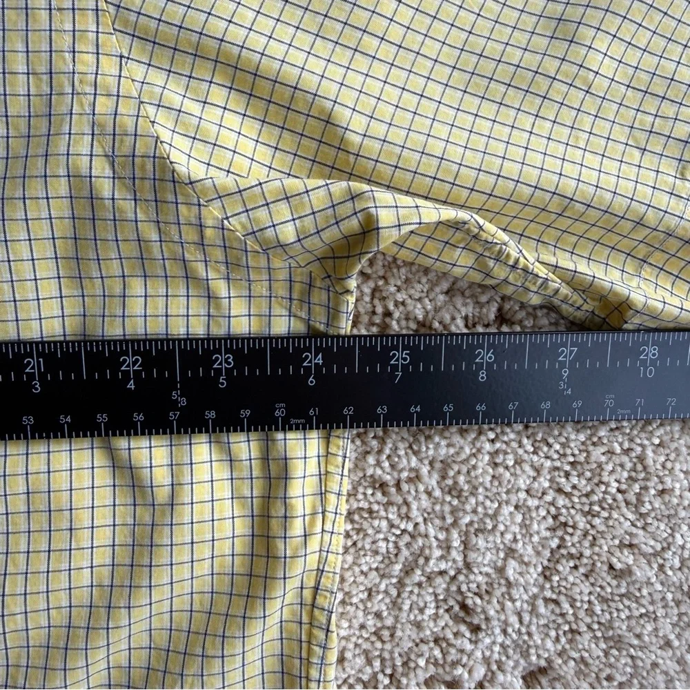 Ralph Lauren Blake Shirt Mens M Yellow Check Short Sleeve Button Up Pony Logo - Picture 5 of 7